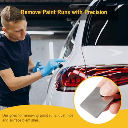 Automotive Paint Nib File, Tungsten Carbide Paint Repair Scraper for Touch Up Paint, Denibbing Tool for Paint Runs, Dust Nibs, Spot & Clear Coat Repair
