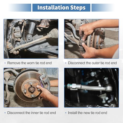 X AUTOHAUX 6pcs Front Inner Outer Tie Rod Ends Kit Suspension Steering Tie Rod End with Boot for Chevrolet Equinox for GMC Terrain Drag Link No.EV800648/ES800640