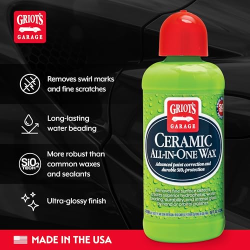 Griot’s Garage Ceramic All-In-One Wax for Car Waxing, Trucks, and RVs, Ideal for Defect Removal and Paint Protection, 16 Oz, 10895 - size: 16 Fl Oz (Pack of 1)