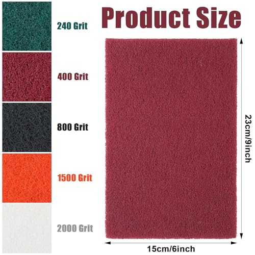 Hoolerry 30 Pcs 6 x 9 Inch Scuff Pad 5 Different Specifications Assortment Scouring Pad General Purpose Non Scratch Scrub Pad Ideal for Garden Automotive Body Tools and Grills Dish Kitchen Cleaning
