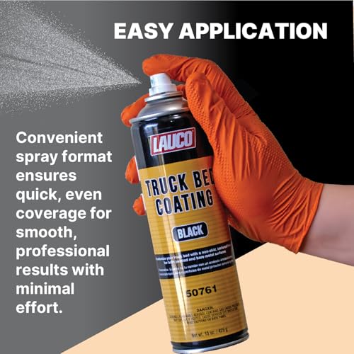 LAUCO Truck Bed Coating Black Aerosol Spray, Pack of 12, 15oz, Textured Non, Skid Finish, Scratch and Rust Protection for All Truck Beds, Tailgates, Bed Rails 50761