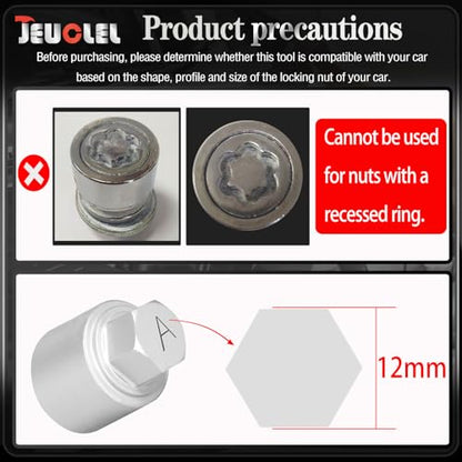 802 Wheel Locking Nut Key for Jeep Renegade Wrangler Cherokee Dodge Journey 2016-2020, 29mm Lock Bolt Inner Dia Anti-Theft Lug Nut Removal Tool - size: 802 (Old)