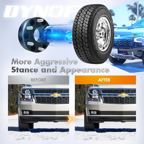 dynofit 2 inch Wheel Spacers 6x5.5 for Silverado Sierra 1500, 6x139.7 Hub Centric Spacers 78.1 Hub Bore M14x1.5 Studs Fits Tahoe, Suburban, Yukon, Escalade, Avalanche, 2-Pack Forged Aluminum Spacers - size: 2 inch 78.1mm