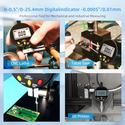 Digital Dial Gauge,with A Range of 25.4mm,Dlectrical Digital Indicator Accuracy of 0.01mm/0.0005 "Metric and Imperial Measure Tool Electronic Dial Gauge for 3D Printing,CNC Machine and Auto Repair - size: 1 in/0.01