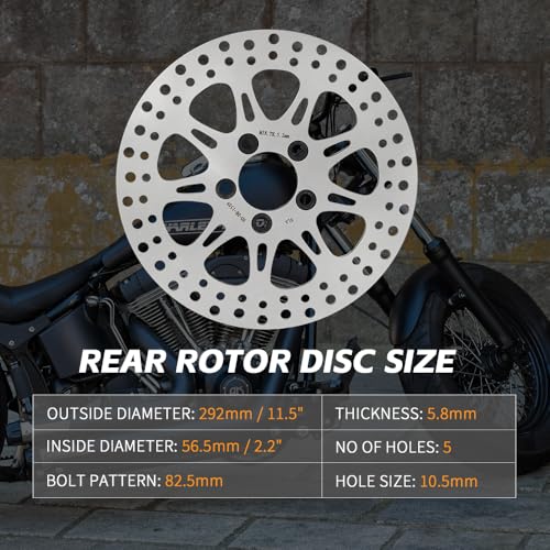 TOFR 11.5" Brake Rotor w/Pads for Harley Sportster XL1200 04-13 XL883 04-10 - color: Silver