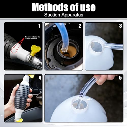 Multifunctional Liquid Siphon Pump for Gasoline, Manual Fuel Transfer Pump Gasoline Siphone Hose, Portable Sucker Pump for Gasoline Diesel and Other Liquid Water, with 3.2ft Siphon Hose