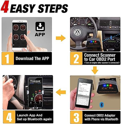Vgate iCar Pro Bluetooth 4.0 (BLE) OBD2 Fault Code Reader OBDII Code Scanner Car Check Engine Light for iOS/Android - size: ICAR PRO BLE4.0 - iOS, Android & Windows