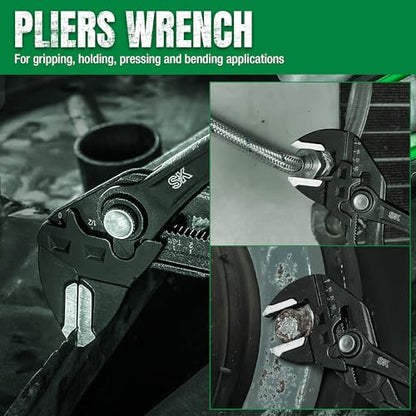 SK Pliers Wrench Set, Adjustable Parallel Smooth Jaw, 6'', 7.5'', 10''&12'' - size: 6-inch, 7.5-inch, 10-inch, 12-inch Set