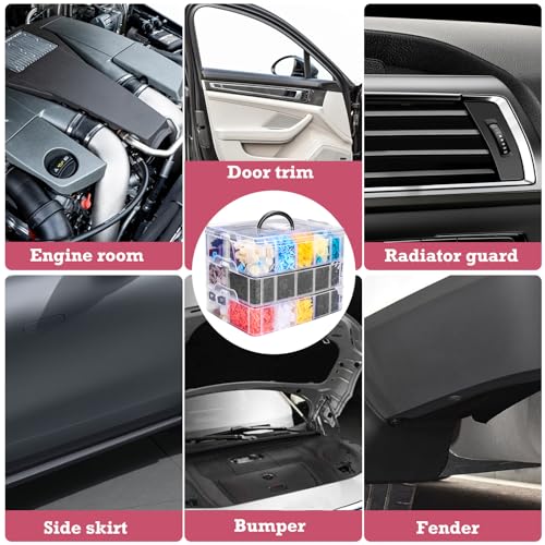 Car Retainer Clips & Fasteners Kit – 33 Universal Sizes Nylon Bumper, Fender Rivets, Door Panel Clips, and Plastic Rivets with 10 Cable Ties and Removal Tool for Toyota, Ford (2080pcs) - style: 2080pcs