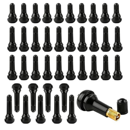 40 Pcs TR412 TR413 TR414 Black Rubber Snap-in Tire Valve Stems Kit