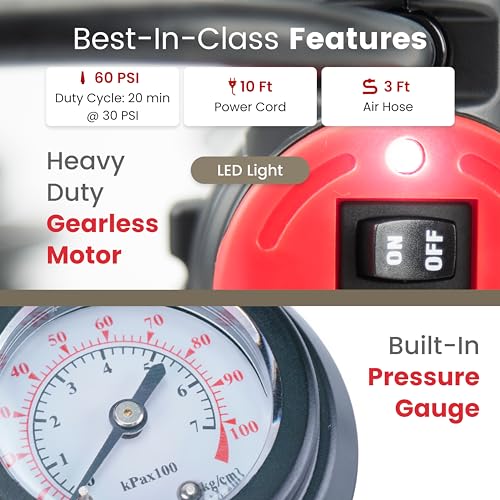 VIAIR 85P/00085 Portable Tire Inflator, 12V Air Compressor for Cars & SUVs - size: Twist on Chuck, style: Analog Manual/Twist On