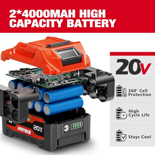 Alloyman Cordless Impact Wrench 1500 FT-LBS(2000N.M),1/2" High Torque - size: 1500Ft-lbs /2x Battery