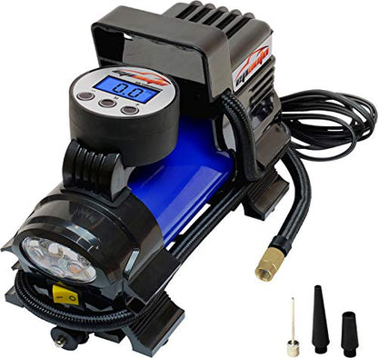 EPAuto 12V DC Portable Air Compressor Pump, Digital Tire Inflator - color: Blue