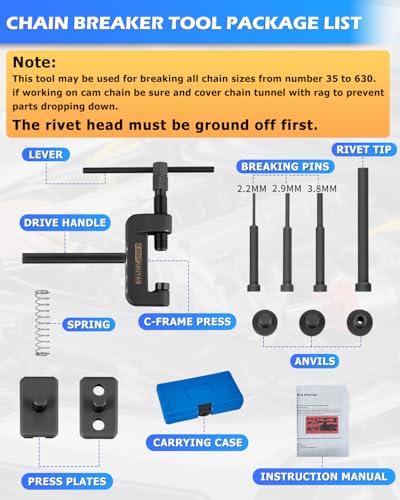 DAYUAN Motorcycle Chain Breaker Set, Chain Cutter and Riveter Kit Blue Case - color: Blue