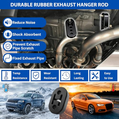 Wayona 16PCS Exhaust Hanger Kit Universal 3/8" Muffler Hanger Replacement - size: 16PCS