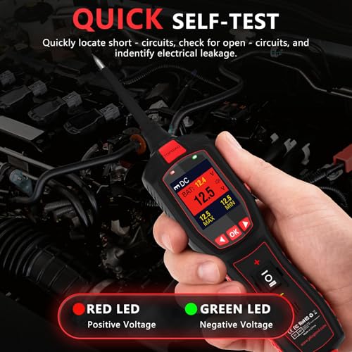 Electrical Tester for 12V 24V Cars, Short Circuit Breaker Finder Tool, Automotive Circuit Tester, AC DC Diode Resistance Relay Tester, Continuity Test Digital Multimeter/Ohmmeters, 40FT Cable