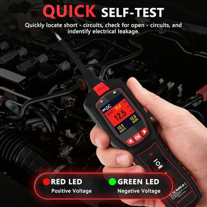 Electrical Tester for 12V 24V Cars, Short Circuit Breaker Finder Tool, Automotive Circuit Tester, AC DC Diode Resistance Relay Tester, Continuity Test Digital Multimeter/Ohmmeters, 40FT Cable