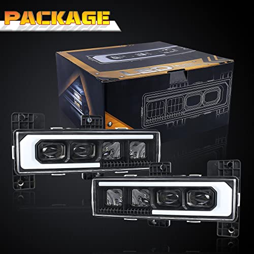 LED Headlight Assembly with DRL Compatible with 1988-1998 Chevy GMC