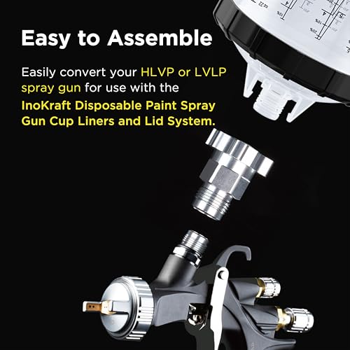 InoKraft Paint System Spray Gun Adapter M3/8 * 19, 3/8 inch Male 19 Thread BSP, Compatible with DeVilbiss Spray Guns, Devilbiss Models GTI, GFG Paint System Spray Gun Cup Liners & Lids - size: 3/8 inch Male 19 Thread BSP