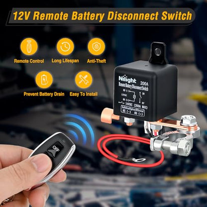 Nilight Remote Battery Disconnect Switch 12V 200A - color: 200A Remote Control