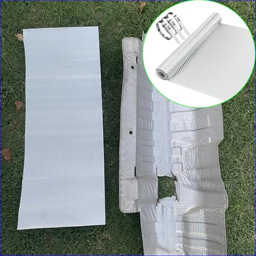 13" x 40" Embossed Exhaust Heat Shield Automotive, Aluminum Exhaust Heat Wrap with 15 Pcs Cable Metal Zip Ties, Exhaust Wrap Heat Barrier Shield for Automotive & Motorcycle Exhaust pipes - size: 1PCS