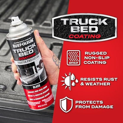 Rust-Oleum Automotive Truck Bed Coating Spray Paint, Black - color: Black, size: 15 Ounce (Pack of 1)