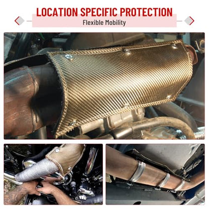 Titanium Pipe Shield, 6" x 12" Exhaust Heat Shield - size: 6" x 12"