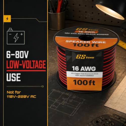 GS Power 16 Gauge Wire Automotive - 200ft CCA Primary Bonded Wire - size: 16 Gauge-100 ft-Bonded