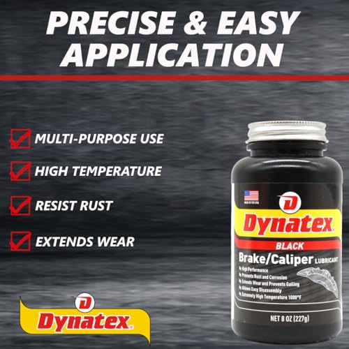 Dynatex 143493 High Performance Brake & Caliper Lubricant, 8oz Bottle - Superior Caliper Grease, High Temp Brake Grease/Lubricant, Prevents Rust/Corrosion, Extends Wear,