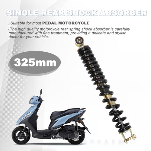 Minho Motorcycle Single Rear Shock Assembies 325MM/12.8" in Heavy Iron Material Compatible with Chinese GY6 50cc Scooter Mopeds Taotao ATM50 - size: 325mm