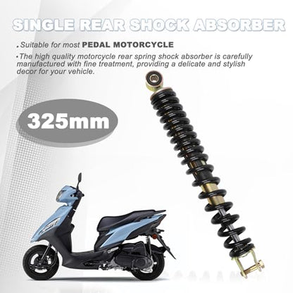 Minho Motorcycle Single Rear Shock Assembies 325MM/12.8" in Heavy Iron Material Compatible with Chinese GY6 50cc Scooter Mopeds Taotao ATM50 - size: 325mm
