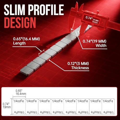 Sposuit Adhesive Stick on Wheel Weights 1/4oz, 0.25oz, Chrome(240pcs) - color: Chrome, size: 240Pcs(0.25oz)