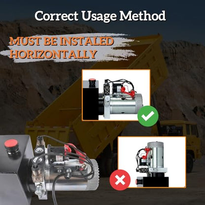 10 Quart Double Acting Hydraulic Pump, 12V DC, 3200PSI Mixizap - color: Double Acting, size: 10 Quart