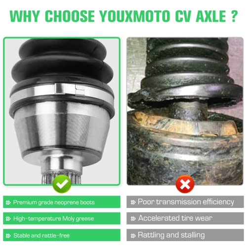 Youxmoto Front CV Axle for Polaris 2013-2019 Ranger 900 XP/Crew; 2017-2020 Ranger XP 1000 (NON ABS/diesel/MUD); 2010-2014 RZR S 800/RZR 4 800; 2014-2015 Ranger 900 Crew; Drive Half Shaft, For 1332637 - size: 1*Front Axle
