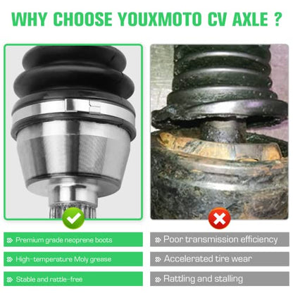 Youxmoto Front CV Axle for Polaris 2013-2019 Ranger 900 XP/Crew; 2017-2020 Ranger XP 1000 (NON ABS/diesel/MUD); 2010-2014 RZR S 800/RZR 4 800; 2014-2015 Ranger 900 Crew; Drive Half Shaft, For 1332637 - size: 1*Front Axle