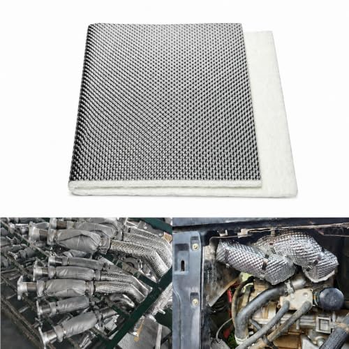 Exhaust Heat Shield Wrap - Aluminum Fiberglass Automotive Muffler Heat Barrier, 12"x39" Sheet for Exhaust Pipe, Motorcycle, Car Undercarriage, Fuel Tank & Firewall - color: Silver, size: 12 Inch x 39 Inch