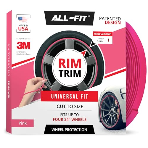 All-Fit Automotive Rim Trim – Fits Up to 4 24" Wheels (3/8″ Width - Pink) - color: Pink