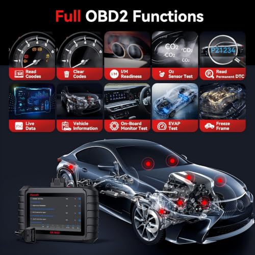 iCarsoft Bidirectional Scan Tool CR Max OBD2 Diagnostic Scanner for Most Vehicles Full System 50 Resets All Active Tests ECU Coding Battery Registration Lifetime Free Updates CAN FD Supported - size: 7'' Large