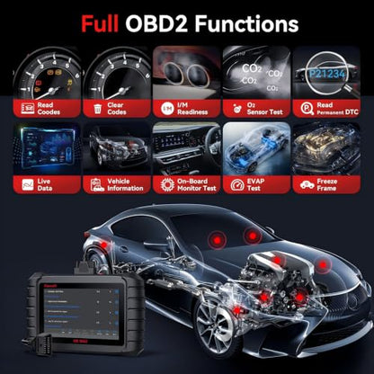 iCarsoft Bidirectional Scan Tool CR Max OBD2 Diagnostic Scanner for Most Vehicles Full System 50 Resets All Active Tests ECU Coding Battery Registration Lifetime Free Updates CAN FD Supported - size: 7'' Large