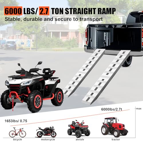 6000LBS Aluminum Loading Ramps 60x12 in, 19 lbs Motorcycle 2 Pack - size: 60x12inch