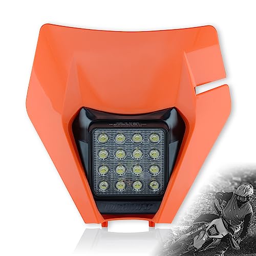 Dirt Bike Headlight,LED Enduro Pit Bike Light Kit Universal For Most Dirt Pit Bike Motorcycle EXC SXF Orange - color: Cover TypeB Orange