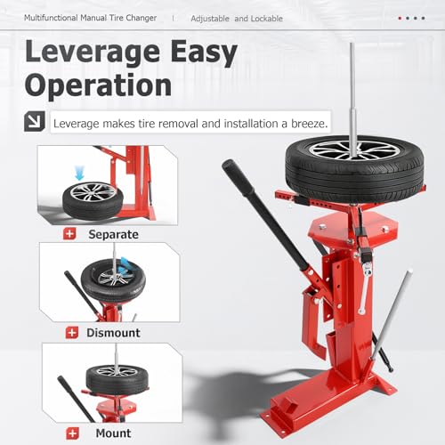 ECOTRIC Multifunctional Manual Tire Changer for 4" to 16.5" Tires