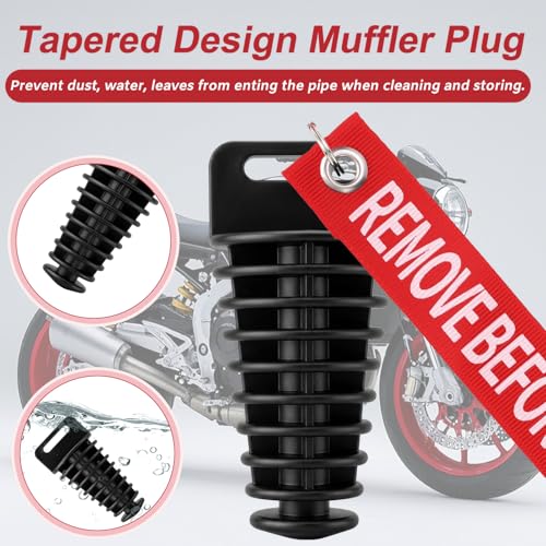 2 Pack Muffler Dirt Bike Exhaust Plug Fit 2 & 4 Stroke Motorcycle Bike (M) - size: M: 1.07-1.85 Inch