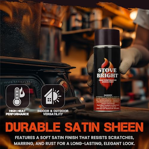 Stove Bright High Temp Spray Paint, Metallic Mahogany, 12 Oz