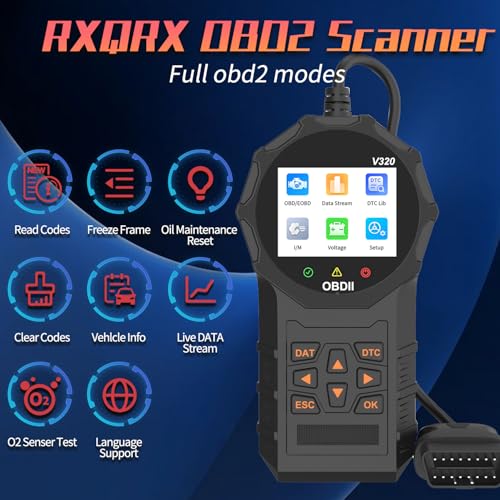 V320 OBD2 Scanner, Automotive OBD II Scanner Fault Diagnosis, Vehicle Code Reader for Check Engine Light, Adapt to OBD2 Protocol Models