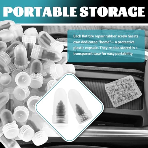 60PCS Tire Repair Rubber Nail Kit with 2 Sizes - color: 60PCS