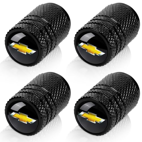 Tire Valve Stem Caps for Chevrolet Metal Car Wheel Air caps Auto Valve Stem Caps Accessories 4 Pcs Black - color: red-6907