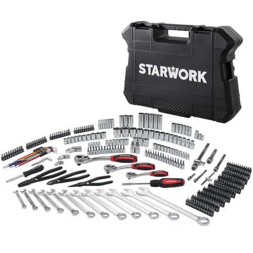 STARWORK TRUE MECHANIC™ 314-Piece Mechanics Tool Set and Socket Set, 1/4", 3/8", 1/2" Drive, Professional, Metric - size: 314 PC