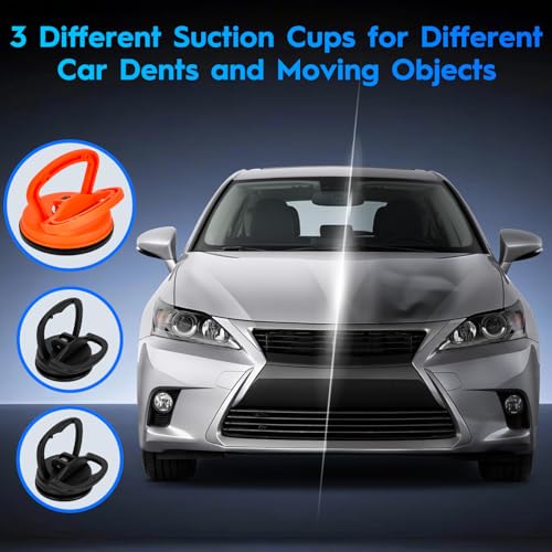 Car Dent Puller Kit, Paintless Car Dent Repair Kit with Lifter, 2 in 1 Slide Hammer & Suction Cup, Dent Puller Kit Auto Body Dent Remove Tool for Auto Body Dents, Hail Damage, Door Dings