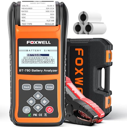 FOXWELL BT780 Car Battery Tester with Printer, 12V 24V Alternator Analyzer